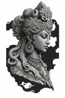 inanna statue bust sculpture tattoo design idea