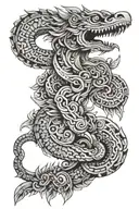 quetzalcoatl wrapped tattoo design idea
