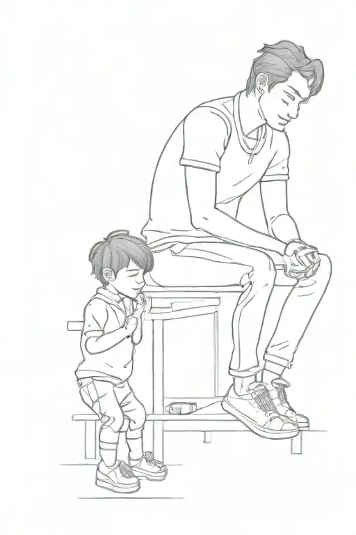 idol dad for his son tattoo design idea