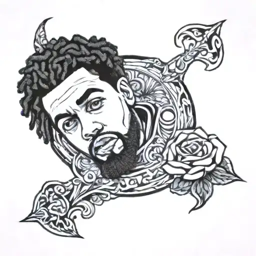 j cole themed sleeve tattoo tattoo design idea