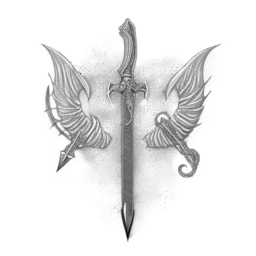 Sketch Sword Tattoo Idea - BlackInk AI