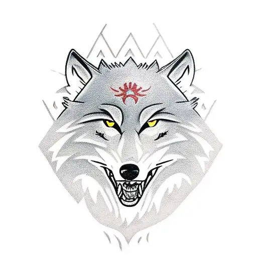 the wolf from the witcher tattoo design idea