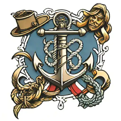 us marine and us navy anchor intertwined tattoo design idea