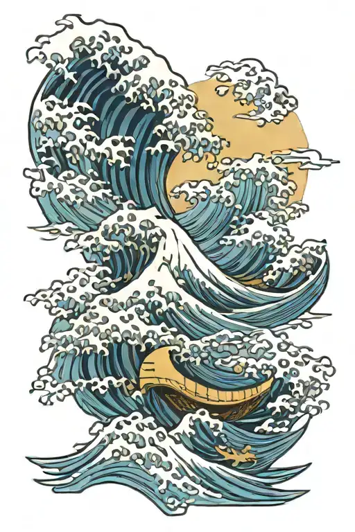 The Great Wave of Kanagawa tattoo design idea