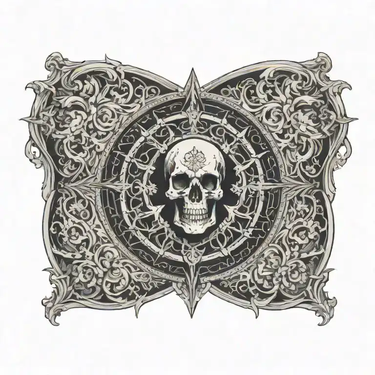 crusifix, death tarot card tattoo design idea