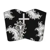 crucifix, waves, 13, death tattoo design idea