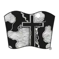 crucifix, waves, 13, death tattoo design idea