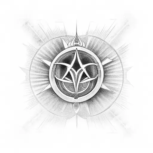 Divine wisdom symbol merging with an eternal soulmate tattoo design idea