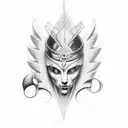 Divine wisdom symbol merging with an eternal soulmate tattoo design idea