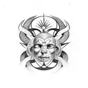 Divine wisdom symbol merging with an eternal soulmate tattoo design idea