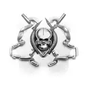 A black-grey tattoo of a surgeon's scalpel intertwined with a motorcycle chain tattoo design idea