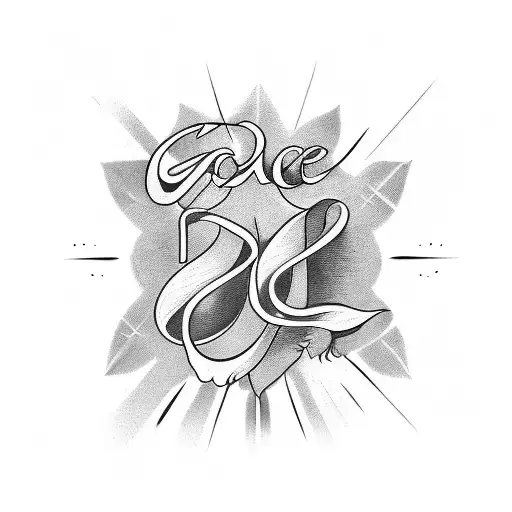 the phrase "give grace" in cursive font tattoo design idea