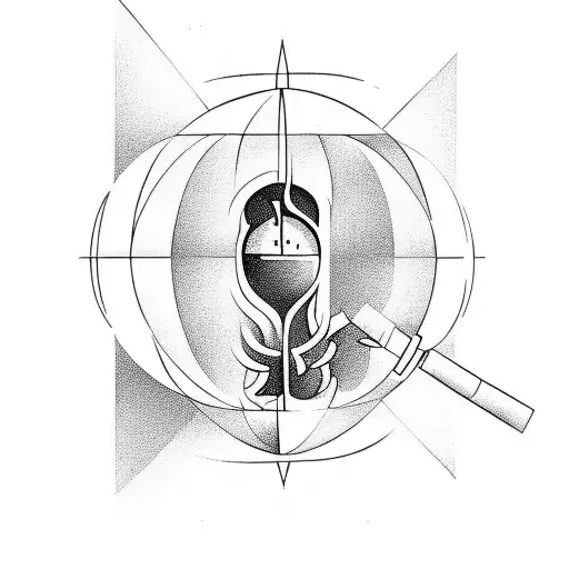 hourglass with man inside trying to escape but he's trapped tattoo design idea