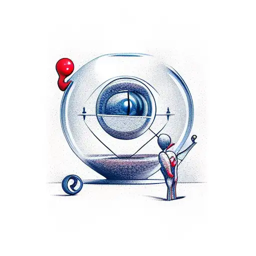 hourglass with man inside trying to escape but he's trapped tattoo design idea