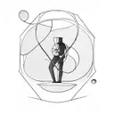 hourglass with man inside trying to escape but he's trapped tattoo design idea