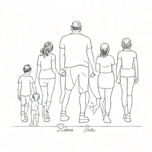 family of 5 tattoo design idea