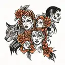family of 5 tattoo design idea