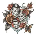 family of 5 tattoo design idea