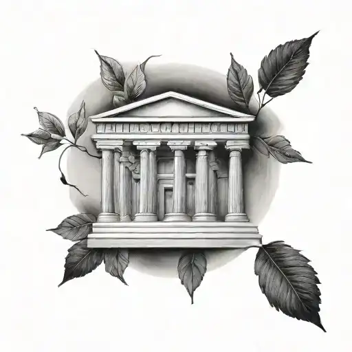 Greek architecture tattoo tattoo design idea