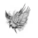 raven wings spread evil tattoo design idea