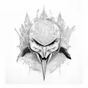 raven wings spread evil tattoo design idea
