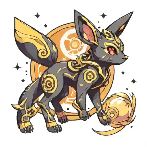 umbreon Pokémon under the moon tattoo design idea