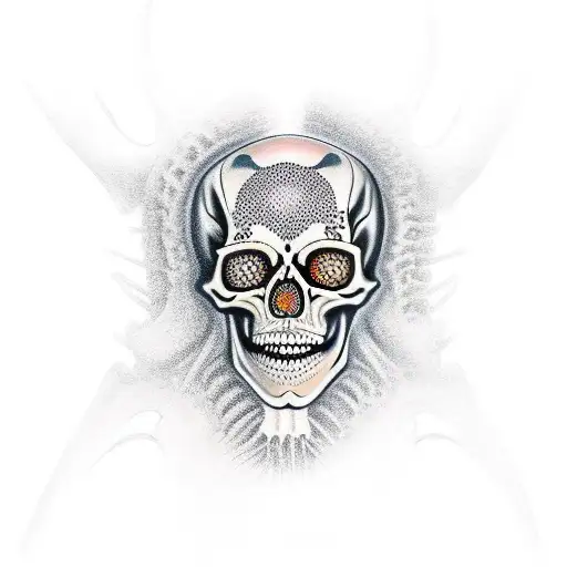 Full body skeleton tattoo design idea