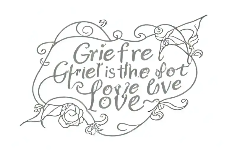 a quote "grief is the price of love"  tattoo design idea