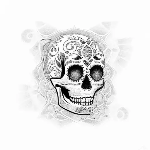 Mexican sugar skull tattoo design idea