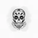 Mexican sugar skull tattoo design idea