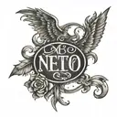 last name written tattoo design idea