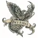 last name written tattoo design idea