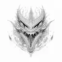 green dragon mouth with red flames tattoo design idea