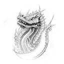 green dragon mouth with red flames tattoo design idea