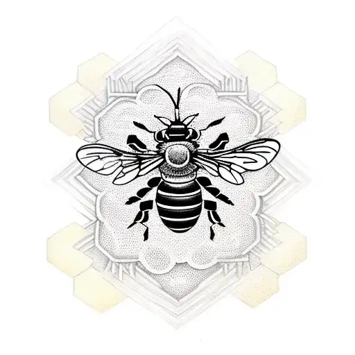 bees, honeycomb and snakes tattoo design idea