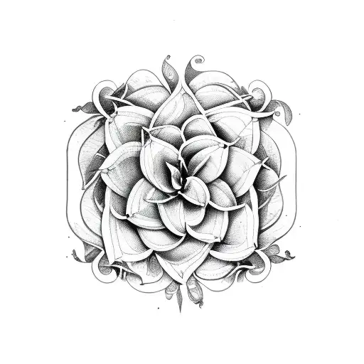 gardenias forming an alluring pattern around an ouroboros tattoo design idea