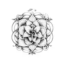 gardenias forming an alluring pattern around an ouroboros tattoo design idea