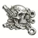 automotive skull wrenches tattoo design idea
