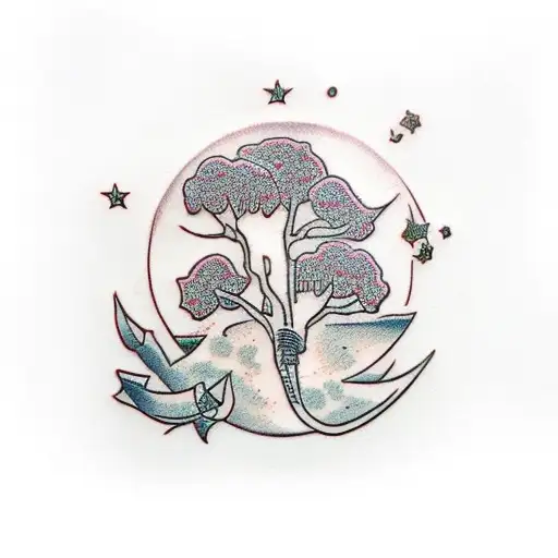 money tree tattoo design idea