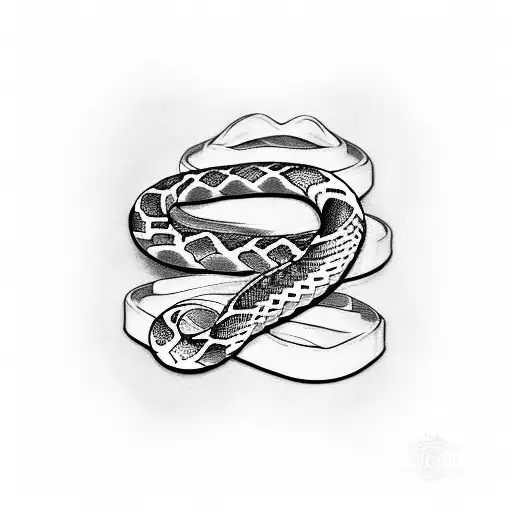 A tattoo of a snake wrapped around a sushi roll, symbolizing the client's love for both snakes and sushi. tattoo design idea