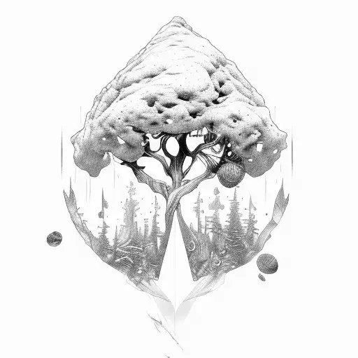 Tree acacia tattoo design idea