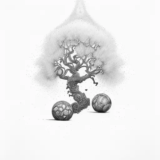 Tree acacia tattoo design idea