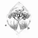 Tree acacia tattoo design idea