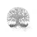 Tree acacia tattoo design idea