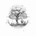 Tree acacia tattoo design idea