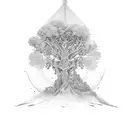 Tree acacia tattoo design idea