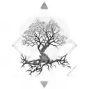 Tree acacia tattoo design idea