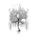 Tree acacia tattoo design idea