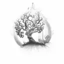 Tree acacia tattoo design idea