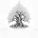 Tree acacia tattoo design idea